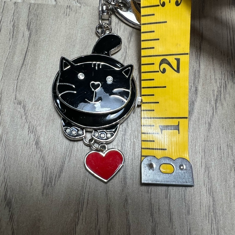 JAS Black Cat Watch Keychain View 3